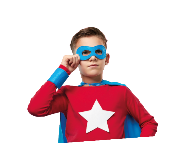 Dziecko w czerwonym stroju superbohatera